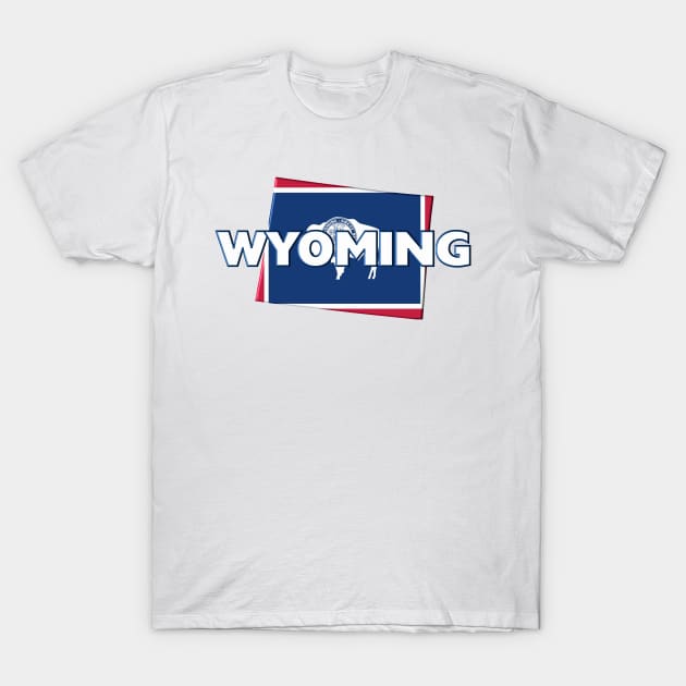 Wyoming Colored State T-Shirt by m2inspiration